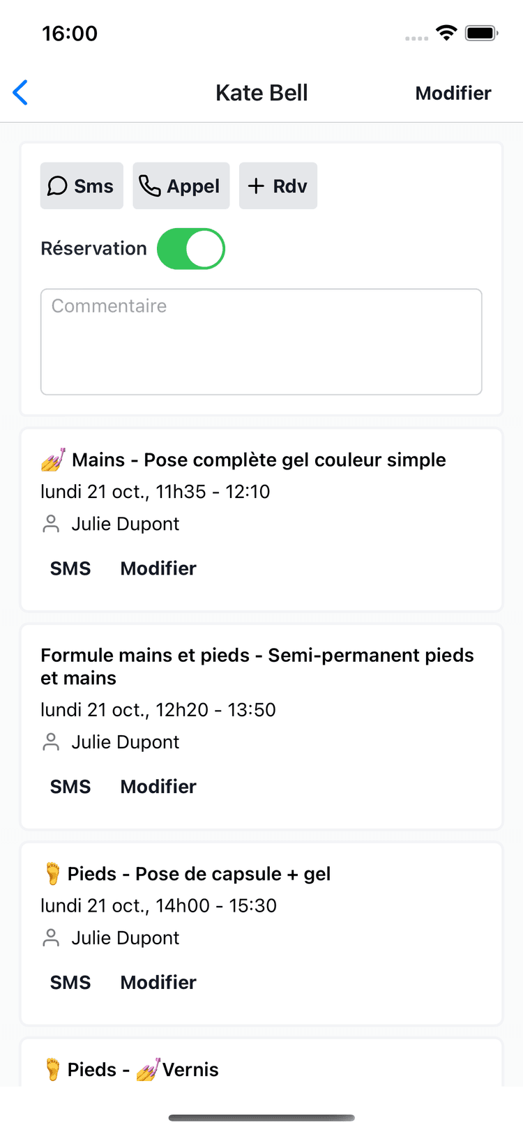 Aperçu : 👩 Fiche client